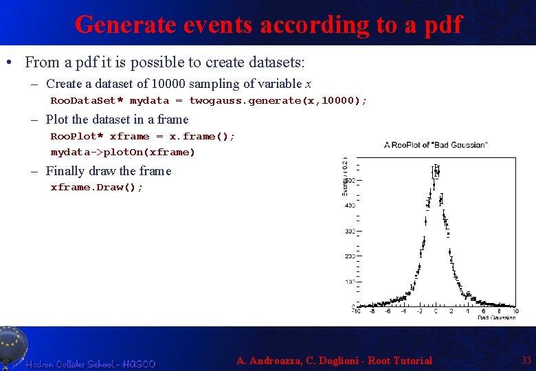 Generate events according to a pdf • From a pdf it is possible to