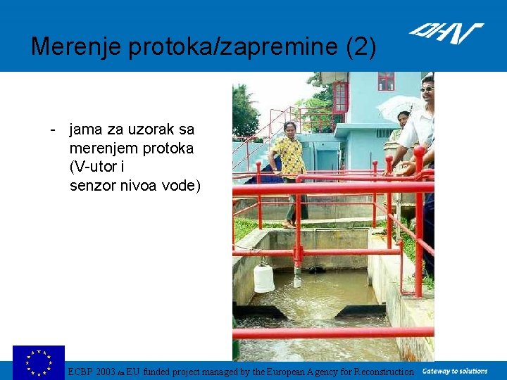 Merenje protoka/zapremine (2) - jama za uzorak sa merenjem protoka (V-utor i senzor nivoa