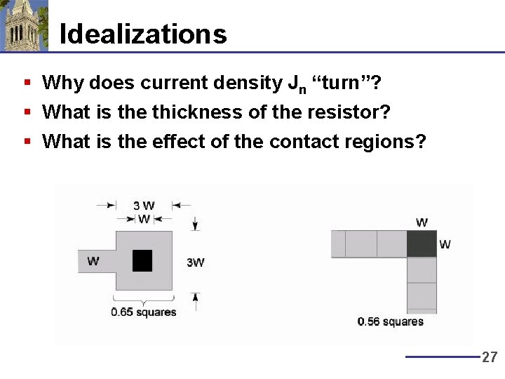 Idealizations § Why does current density Jn “turn”? § What is the thickness of Idealizations § Why does current density Jn “turn”? § What is the thickness of