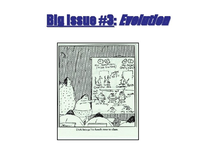 Big Issue #3: Evolution Big Issue #3: Evolution