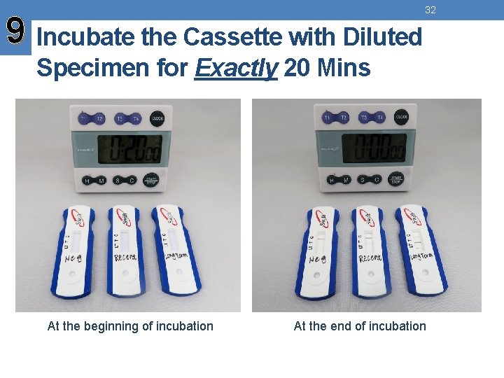 9 Incubate the Cassette with Diluted 32 Specimen for Exactly 20 Mins At the