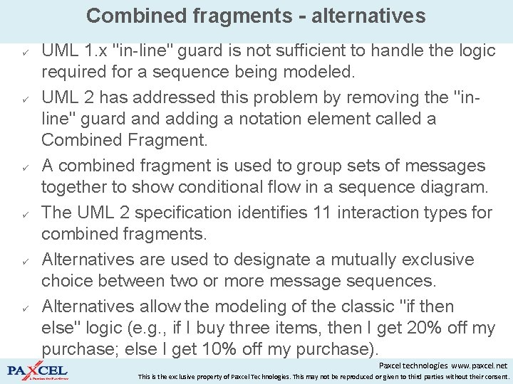 Combined fragments - alternatives UML 1. x "in-line" guard is not sufficient to handle