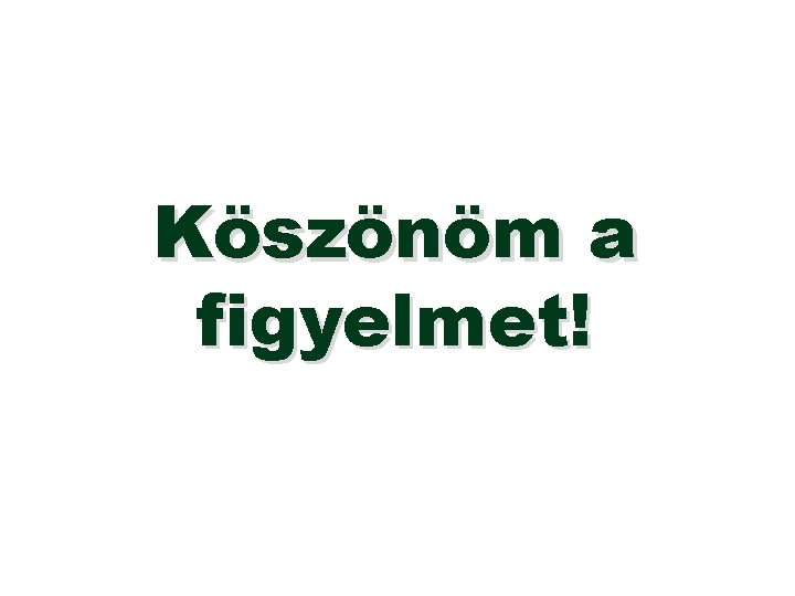 Köszönöm a figyelmet! 