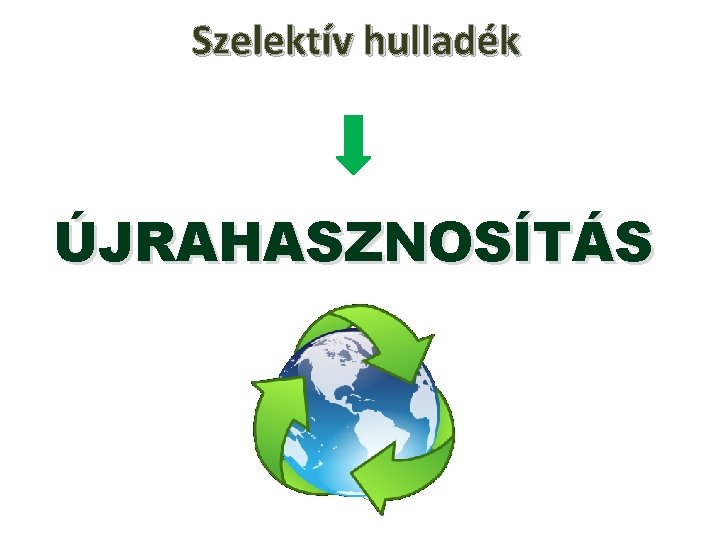 Szelektív hulladék ÚJRAHASZNOSÍTÁS 