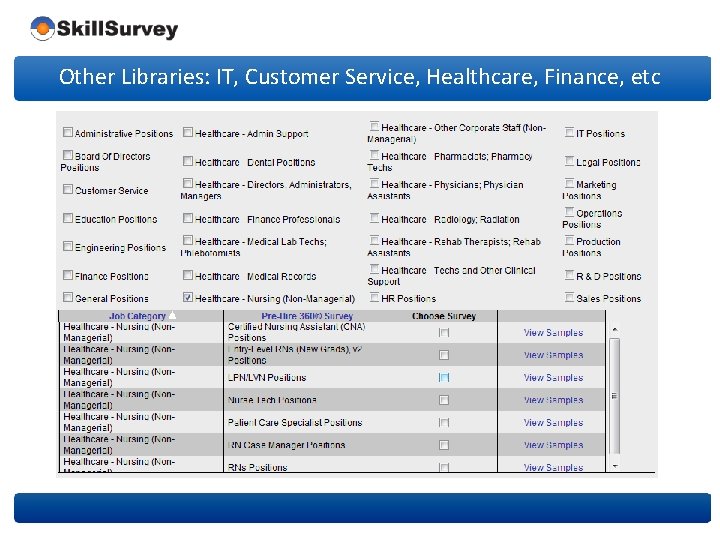 Other Libraries: IT, Customer Service, Healthcare, Finance, etc 