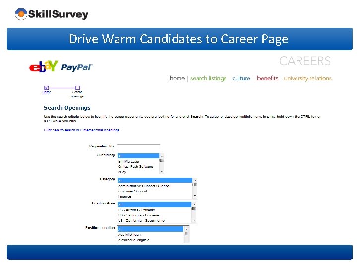 Drive Warm Candidates to Career Page 