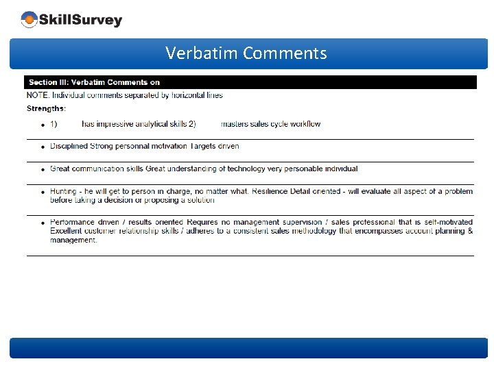 Verbatim Comments 