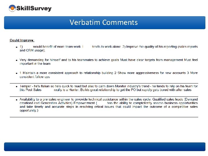 Verbatim Comments 