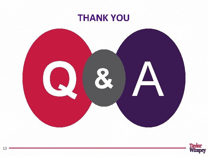 THANK YOU Q 13 & A THANK YOU Q 13 & A