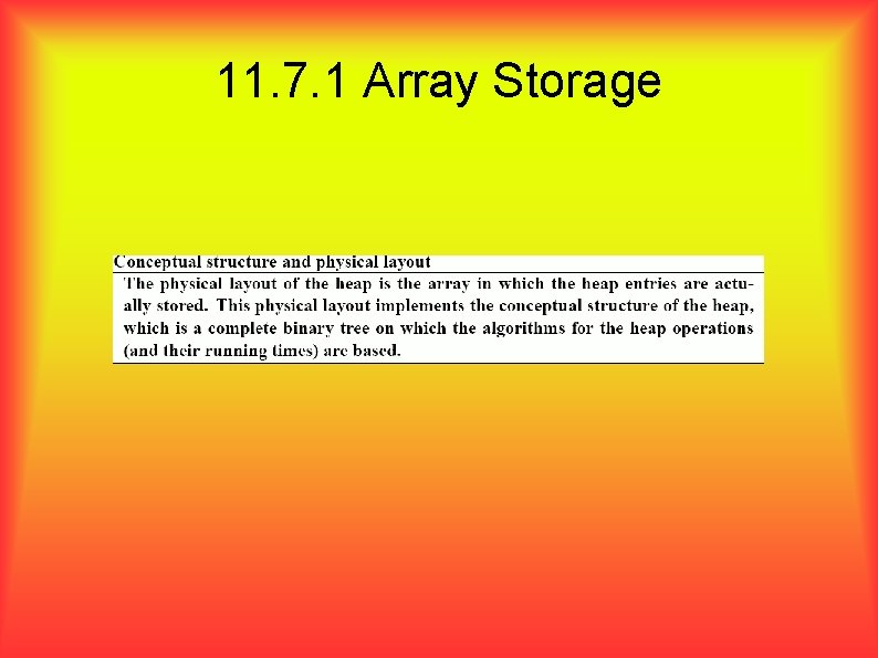 11. 7. 1 Array Storage 