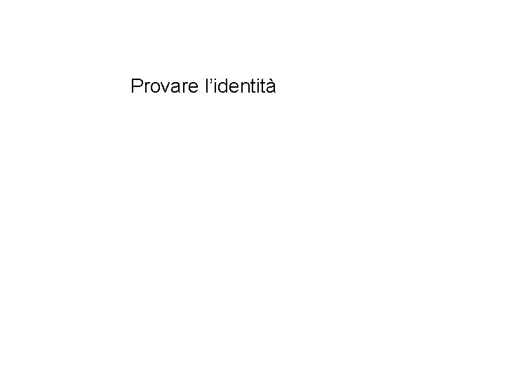 Provare l’identità 