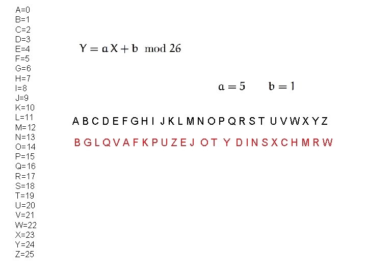 A=0 B=1 C=2 D=3 E=4 F=5 G=6 H=7 I=8 J=9 K=10 L=11 M=12 N=13