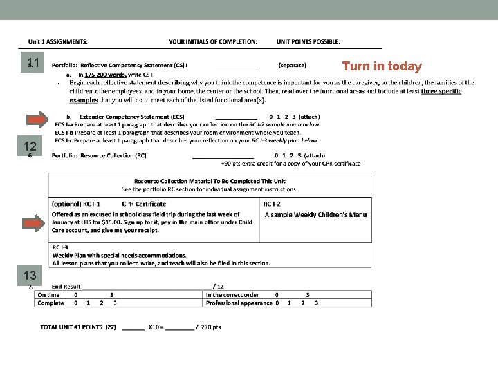 11 12 13 Turn in today 