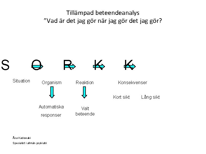 Tillämpad beteendeanalys ”Vad är det jag gör när jag gör det jag gör? S