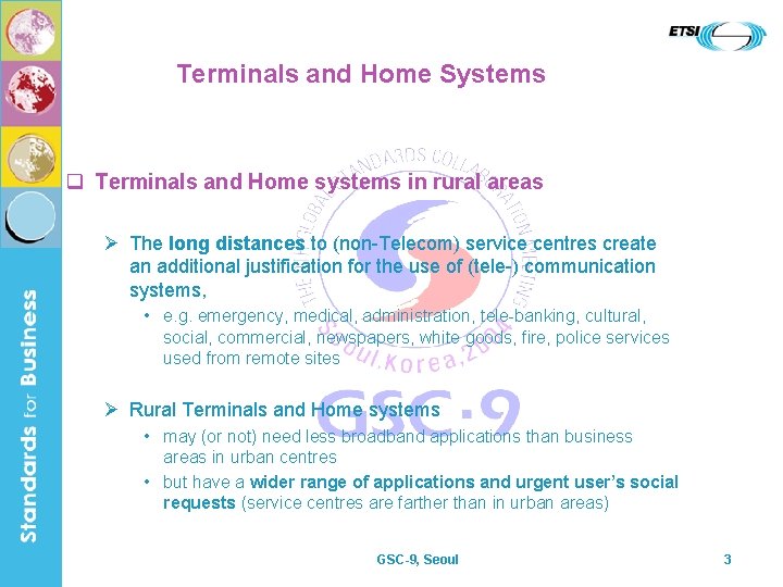 Terminals and Home Systems q Terminals and Home systems in rural areas Ø The