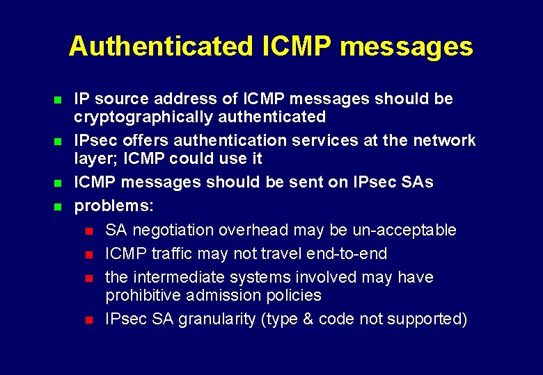 Security Issues in Control Management and Routing Protocols