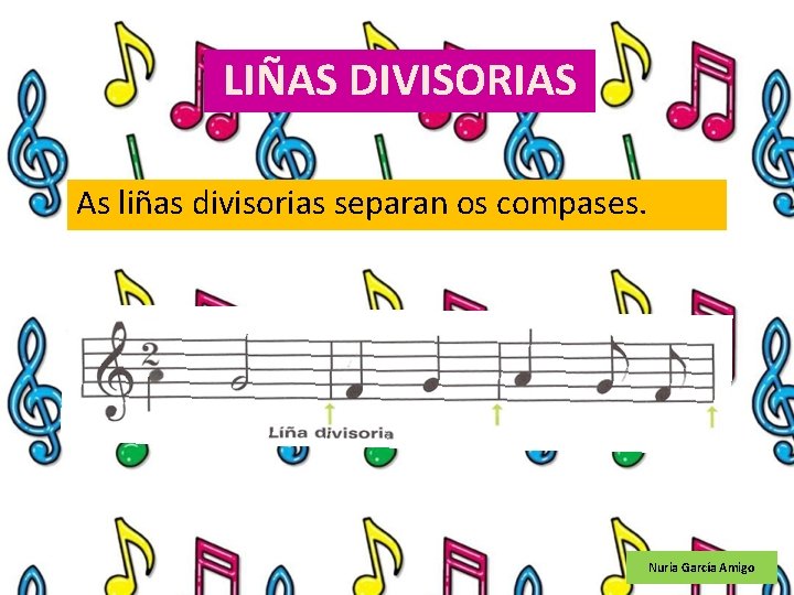 LIÑAS DIVISORIAS As liñas divisorias separan os compases. Nuria García Amigo 