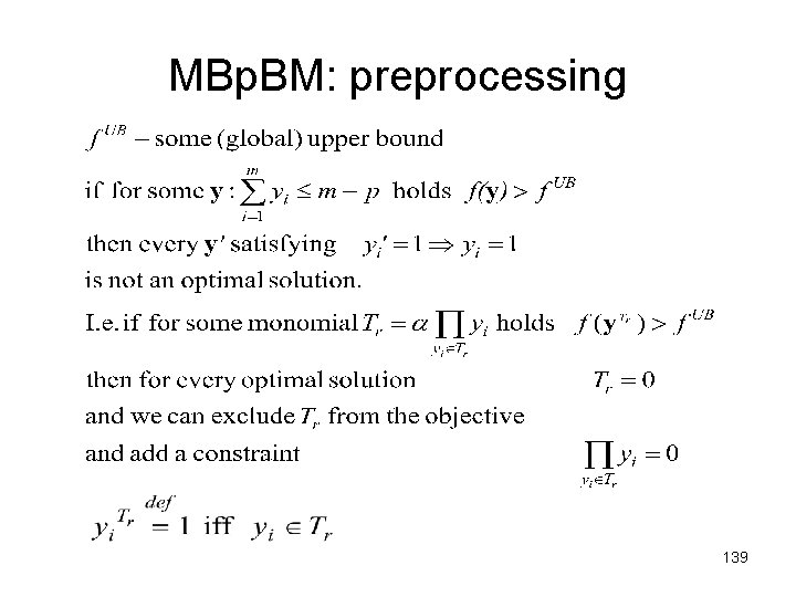 MBp. BM: preprocessing 139 