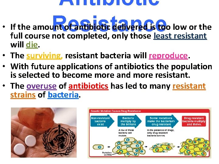 Antibiotic • If the amount of antibiotic delivered is too low or the Resistance