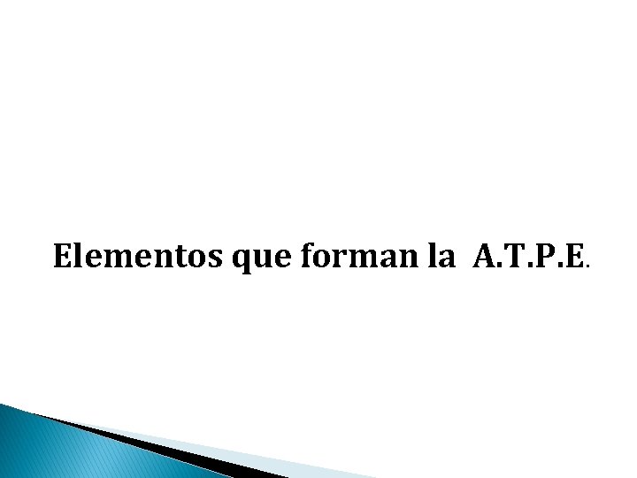 Elementos que forman la A. T. P. E. 