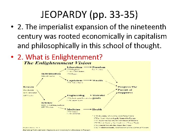 JEOPARDY (pp. 33 -35) • 2. The imperialist expansion of the nineteenth century was