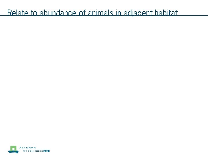 Relate to abundance of animals in adjacent habitat 