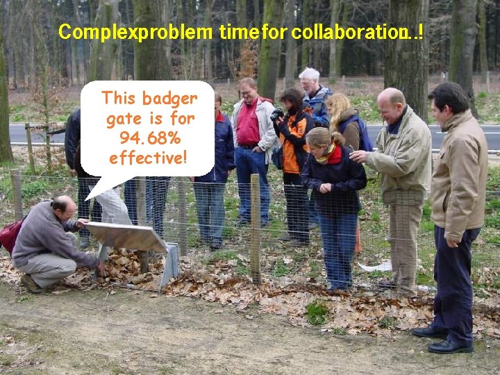 Complexproblem: time for collaboration. . . ! This badger gate is for 94. 68%