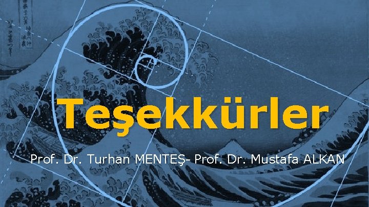 Teşekkürler Prof. Dr. Turhan MENTEŞ– Prof. Dr. Mustafa ALKAN 
