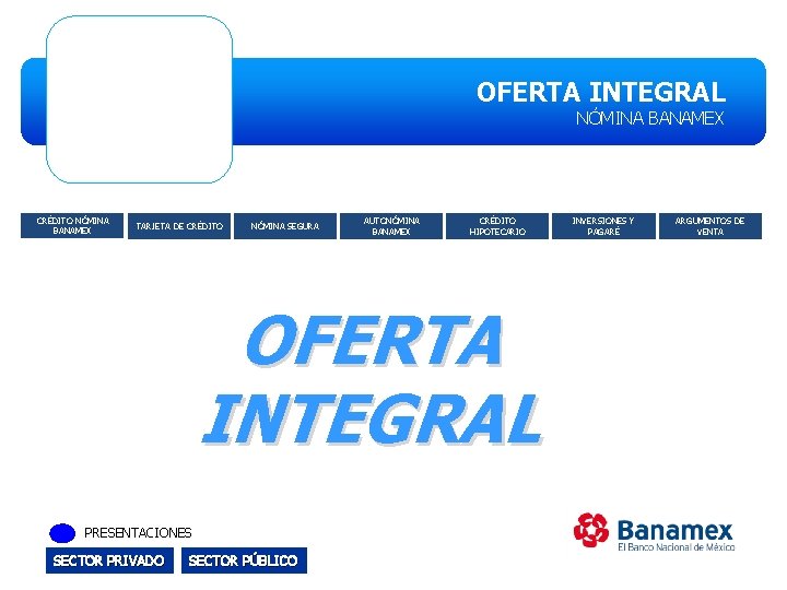 OFERTA INTEGRAL NÓMINA BANAMEX CRÉDITO NÓMINA BANAMEX TARJETA DE CRÉDITO NÓMINA SEGURA AUTONÓMINA BANAMEX