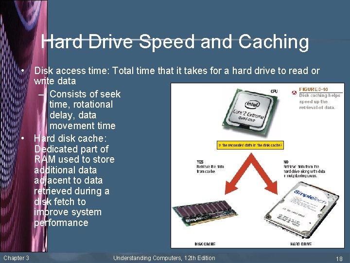 Hard Drive Speed and Caching • Disk access time: Total time that it takes