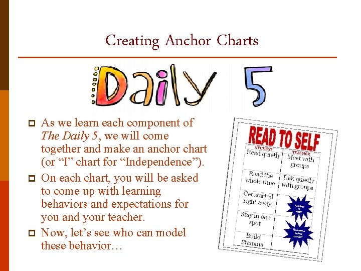 Creating Anchor Charts p p p As we learn each component of The Daily