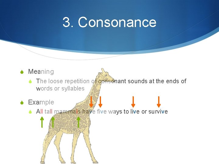 3. Consonance S Meaning S The loose repetition of consonant sounds at the ends