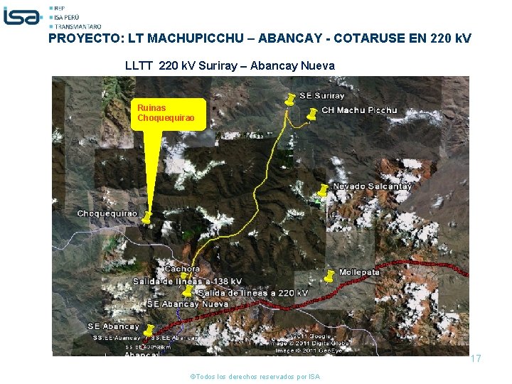 PROYECTO: LT MACHUPICCHU – ABANCAY - COTARUSE EN 220 k. V LLTT 220 k.