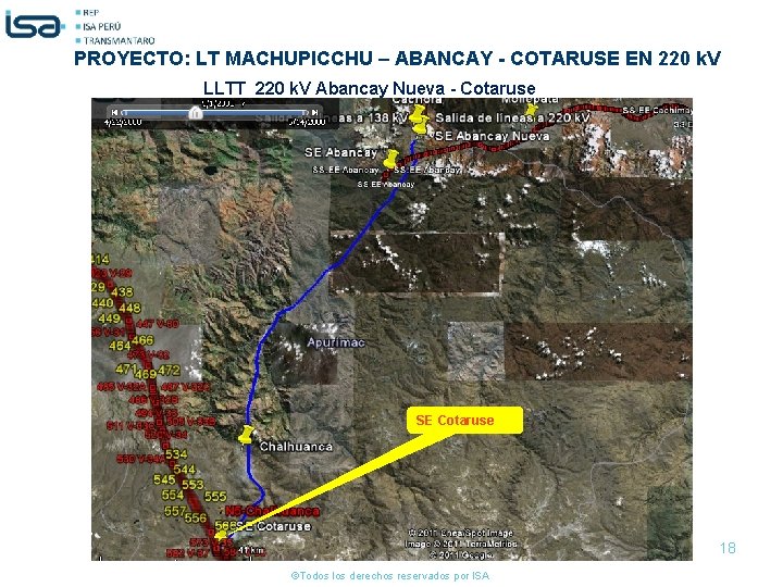 PROYECTO: LT MACHUPICCHU – ABANCAY - COTARUSE EN 220 k. V LLTT 220 k.