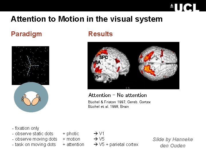 Attention to Motion in the visual system Paradigm Results SPC V 3 A V