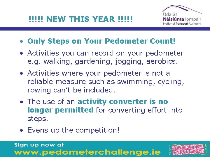 !!!!! NEW THIS YEAR !!!!! • Only Steps on Your Pedometer Count! • Activities