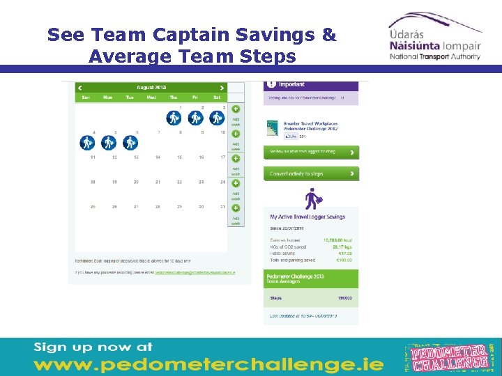 See Team Captain Savings & Average Team Steps 