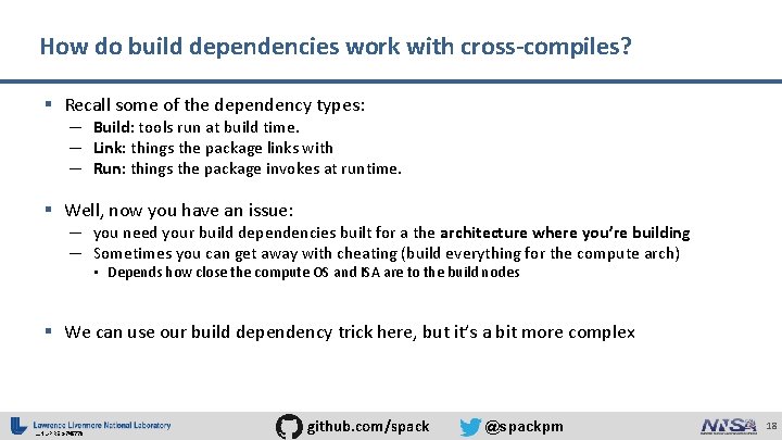 How do build dependencies work with cross-compiles? § Recall some of the dependency types: