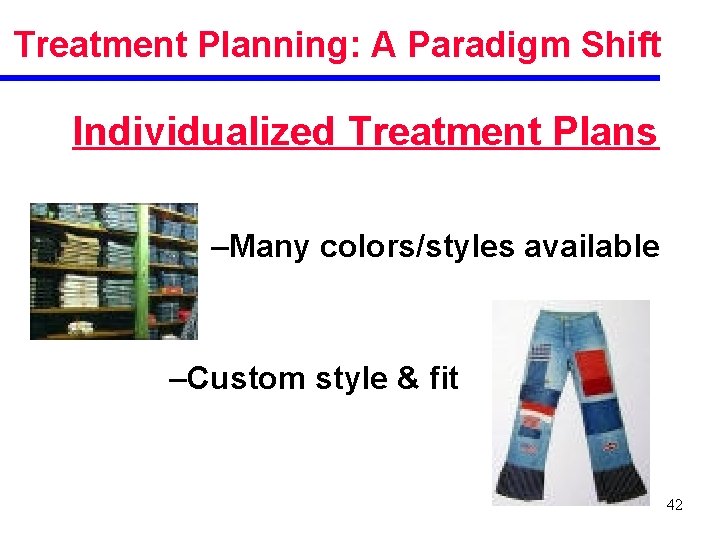 Treatment Planning: A Paradigm Shift Individualized Treatment Plans –Many colors/styles available –Custom style &
