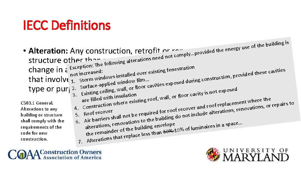 IECC Definitions is uilding b e h t f o e gy us the