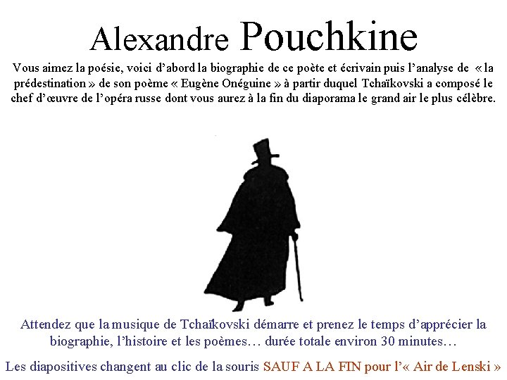 Alexandre Pouchkine Vous aimez la poésie, voici d’abord la biographie de ce poète et