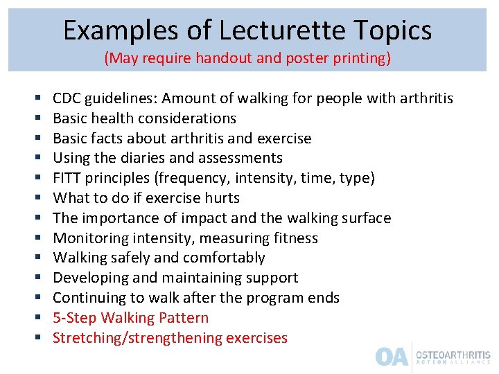 Examples of Lecturette Topics (May require handout and poster printing) § § § § Examples of Lecturette Topics (May require handout and poster printing) § § § §