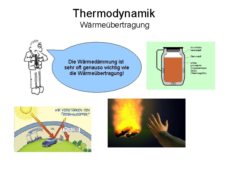 Thermodynamik Wärmeübertragung Die Wärmedämmung ist sehr oft genauso wichtig wie die Wärmeübertragung! 