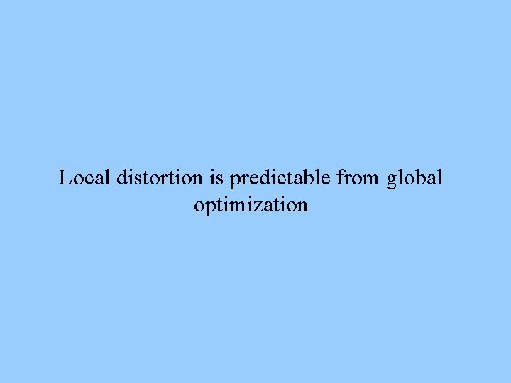 Local distortion is predictable from global optimization 