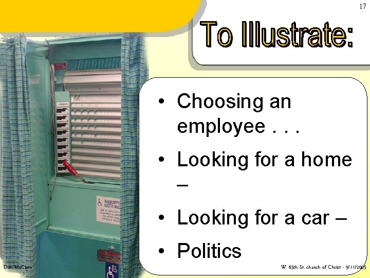 17 • Choosing an employee. . . • Looking for a home – • 17 • Choosing an employee. . . • Looking for a home – •