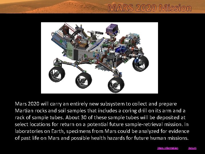 Mars 2020 will carry an entirely new subsystem to collect and prepare Martian rocks