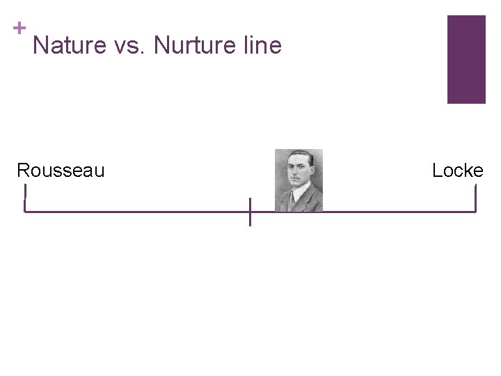 + Nature vs. Nurture line Rousseau Locke + Nature vs. Nurture line Rousseau Locke