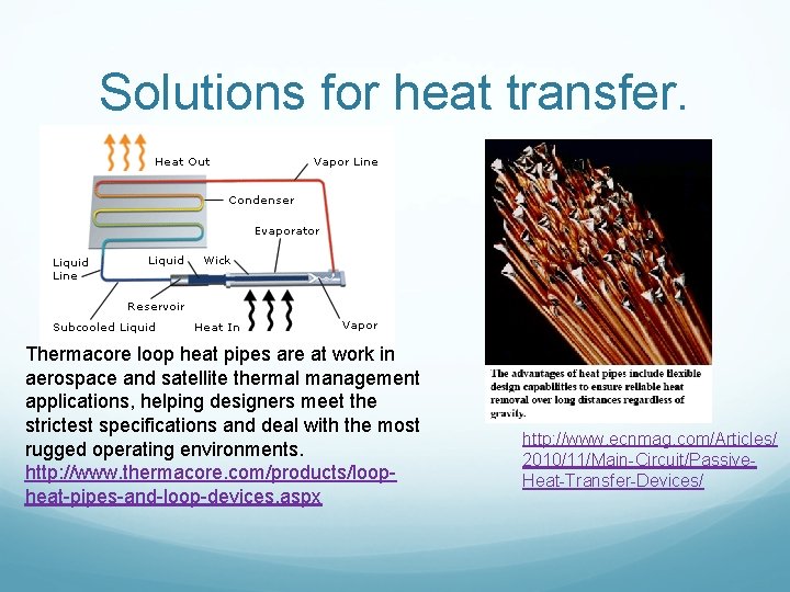 Solutions for heat transfer. . . Thermacore loop heat pipes are at work in
