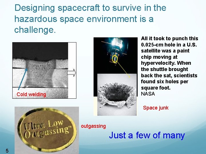 Designing spacecraft to survive in the hazardous space environment is a challenge. All it