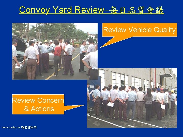 Convoy Yard Review-每日品質會議 Review Vehicle Quality Review Concern & Actions www. cnshu. cn 精品资料网